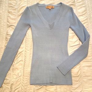 Philosophy V-Neck Stretchy Ribbed Sweater